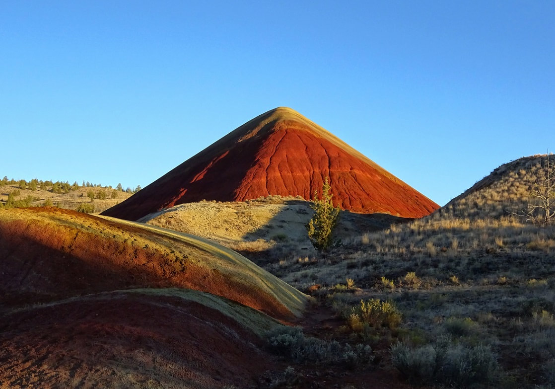 Late afternoon sun at Red Hill, Painted Hills, Mitchell, Oregon