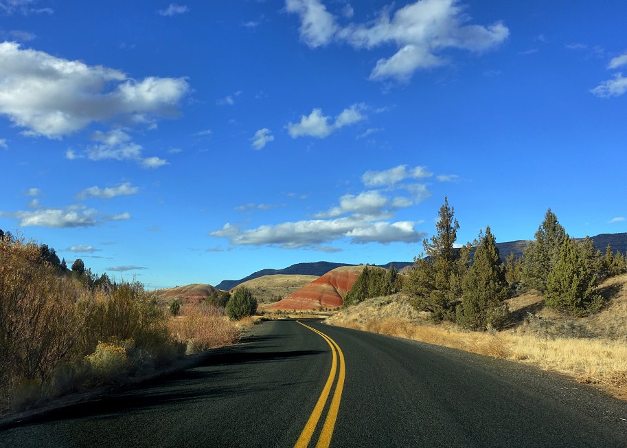 The beautiful view on the drive to the Painted Hills, Mitchell, Oregon