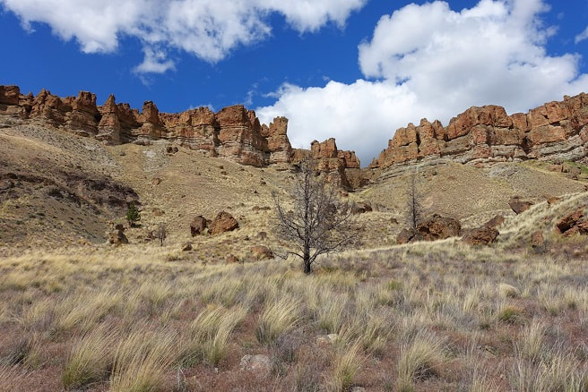 Panoramic view of Clarno Unit, John Day Fossil Beds