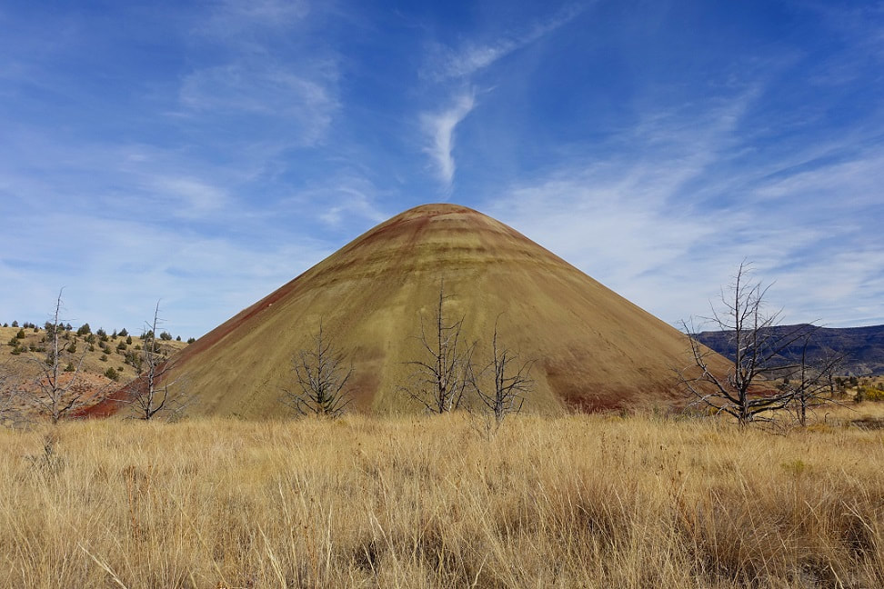 The back side of Red Hill is Yellow, painted hills oregon