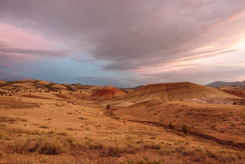 Summer sunset, Painted Hills, John Day Fossil Beds